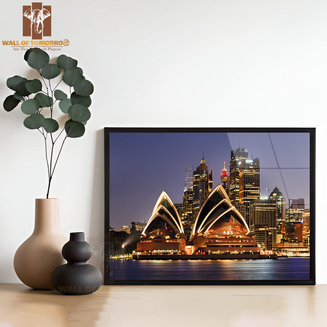 Australia Iconic Sydney City Landmarks CBD Harbor and Famous Buildings High Quality Unframed Poster Print & Waterproof Poster Print Wall Décor