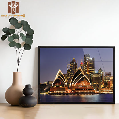 Australia Iconic Sydney City Landmarks CBD Harbor and Famous Buildings High Quality Unframed Poster Print & Waterproof Poster Print Wall Décor