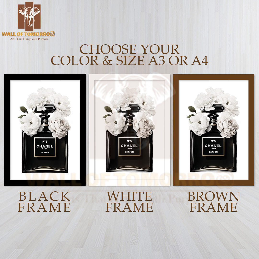 Fashion Brand No5 Parfum High Quality Glass Frame Wall Décor