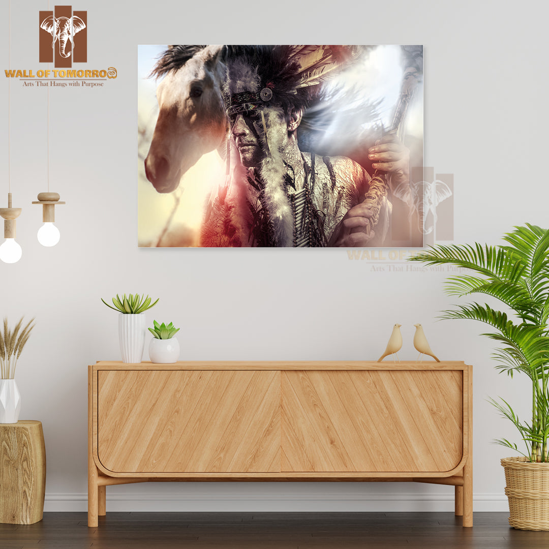Native American Warrior Indian High Quality Unframed Poster Print & Waterproof Poster Print Wall Décor
