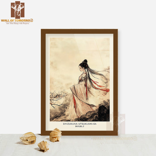 Shizukana Utsukushi-Sa Japandi Art High Quality Glass Frame Wall Décor