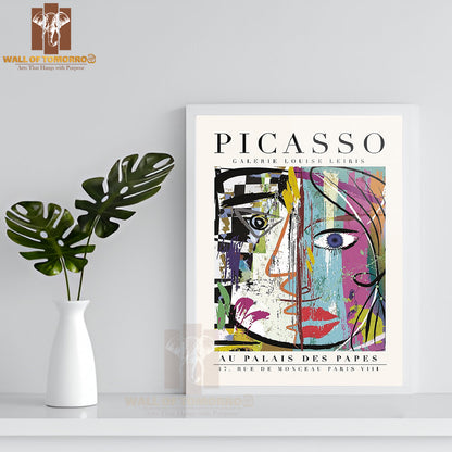 Visage Picasso Painting Art High Quality Glass Frame Wall Décor