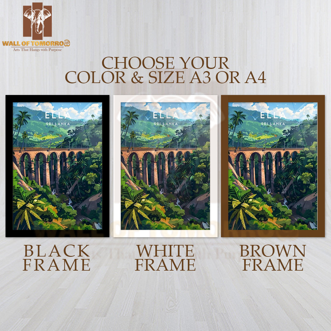 Ella, Nine Arch Sri Lanka Travel High Quality Glass Frame Wall Décor