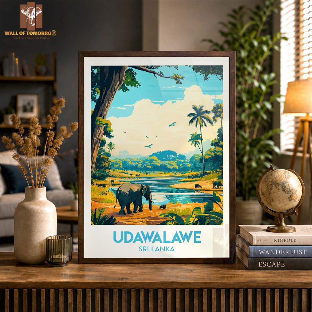 Udawalawe National Park, Sri Lanka Travel High Quality Glass Frame Wall Décor
