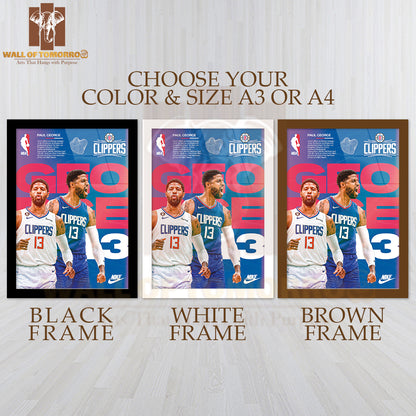 Famous Basketball Team Player Sports High Quality Glass Frame Wall Décor