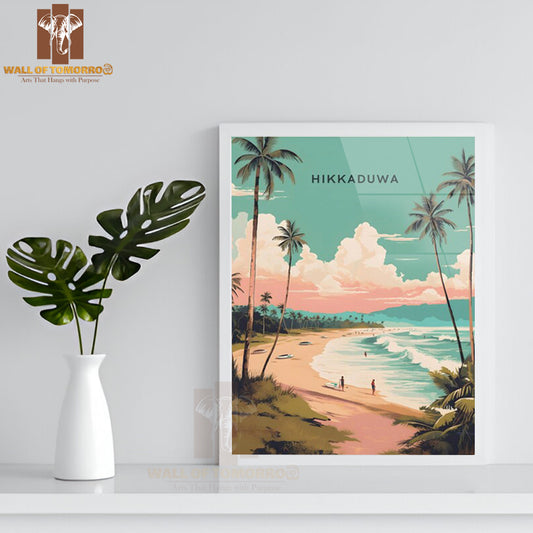 Hikkaduwa Sri Lanka Travel High Quality Glass Frame Wall Décor