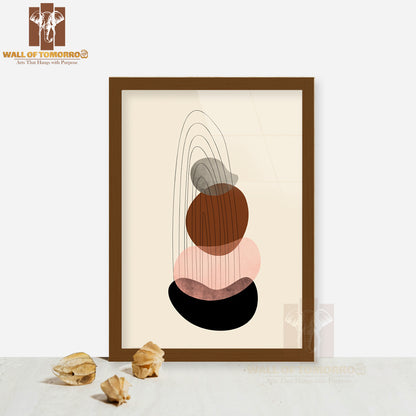 Abstract Illustration Depicting a Balanced Stack of Rocks High Quality Glass Frame Wall Décors in Sri Lanka