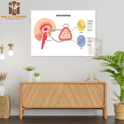 Stress Response System and Hypothalamic Pituitary Adrenal Axis Concep Educational High Quality Unframed Poster Print & Waterproof Poster Print Wall Décor