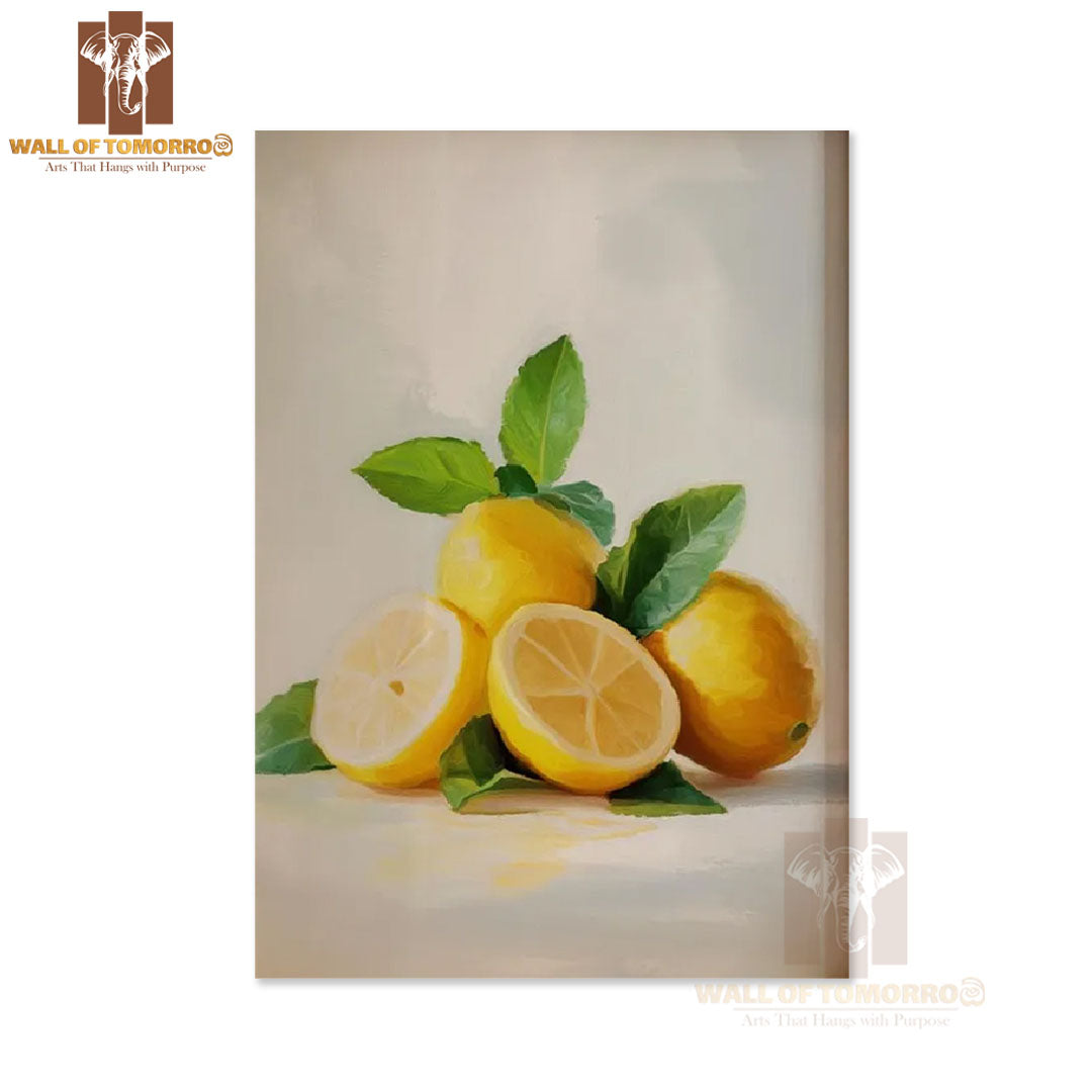 Lemon with Leaves Kitchen & Restaurant High Quality Unframed Poster Print & Waterproof Poster Print Wall Décor in Sri Lanka