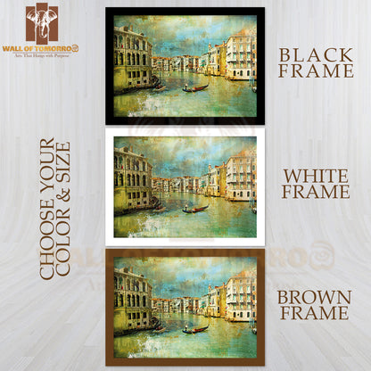 Amazing Venice Artwork in Retro High Quality Glass Frame Wall Décor