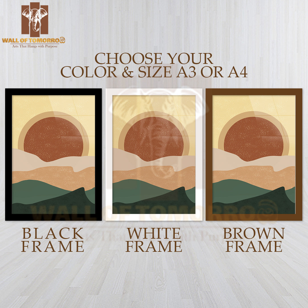 Painting Depicting a Sunset Casting Warm Hues High Quality Glass Frame Wall Décors in Sri Lanka