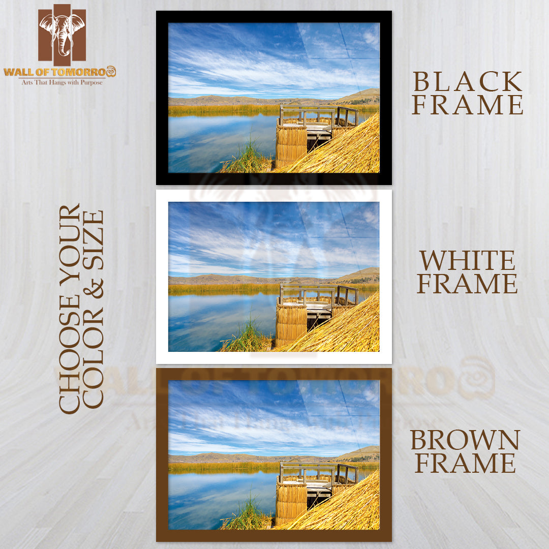 Viewpoint On One of the Uros Floating Islands High Quality Unframed Poster Print & Waterproof Poster Print Wall Décor