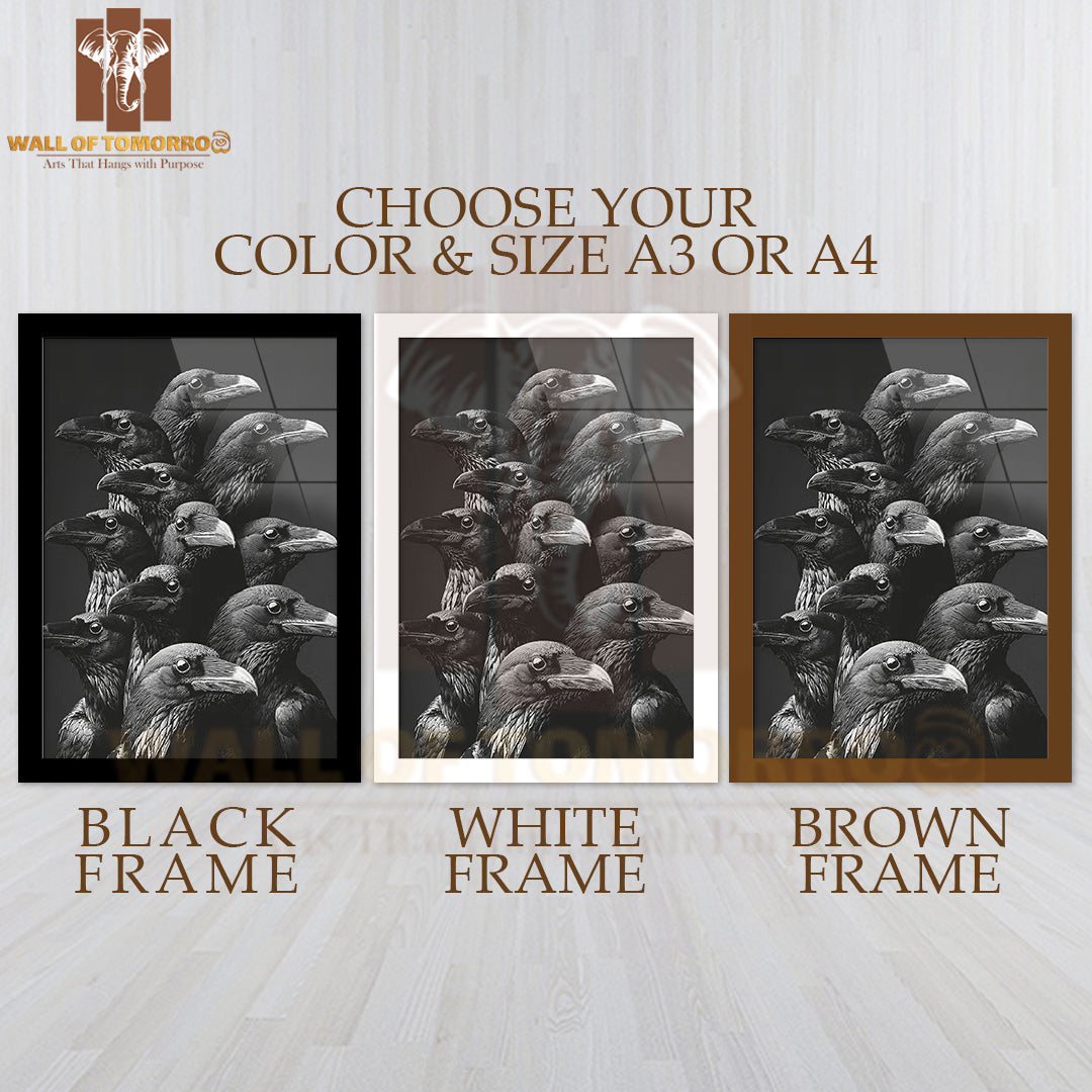 Dark Raven Gathering High Quality Glass Frame Wall Décor