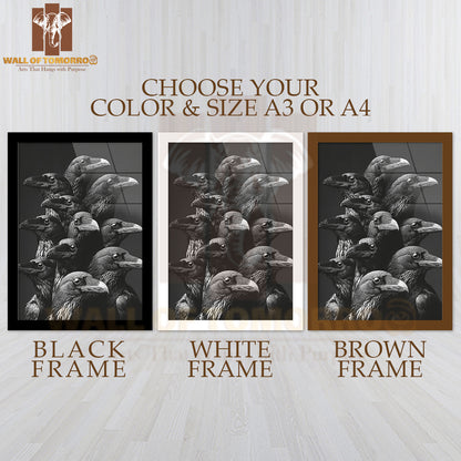 Dark Raven Gathering High Quality Glass Frame Wall Décor