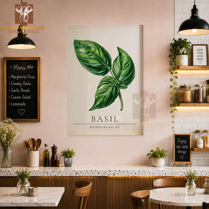 Basil Kitchen Botanicals Kitchen & Restaurant High Quality Unframed Poster Print & Waterproof Poster Print Wall Décor in Sri Lanka