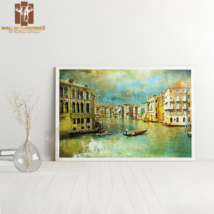 Amazing Venice Artwork in Retro High Quality Glass Frame Wall Décor