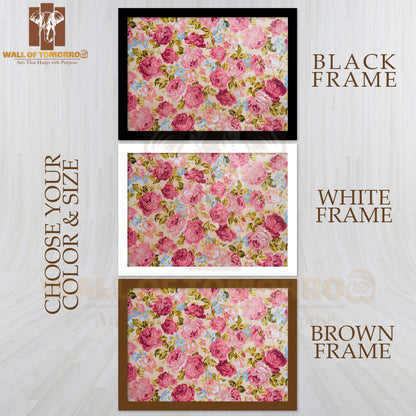 Rose Fragment of Colorful Retro Tapestry High Quality Unframed Poster Print & Waterproof Poster Print Wall Décor