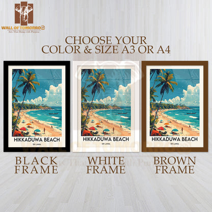 Hikkaduwa Beach Sri Lanka Travel High Quality Glass Frame Wall Décor