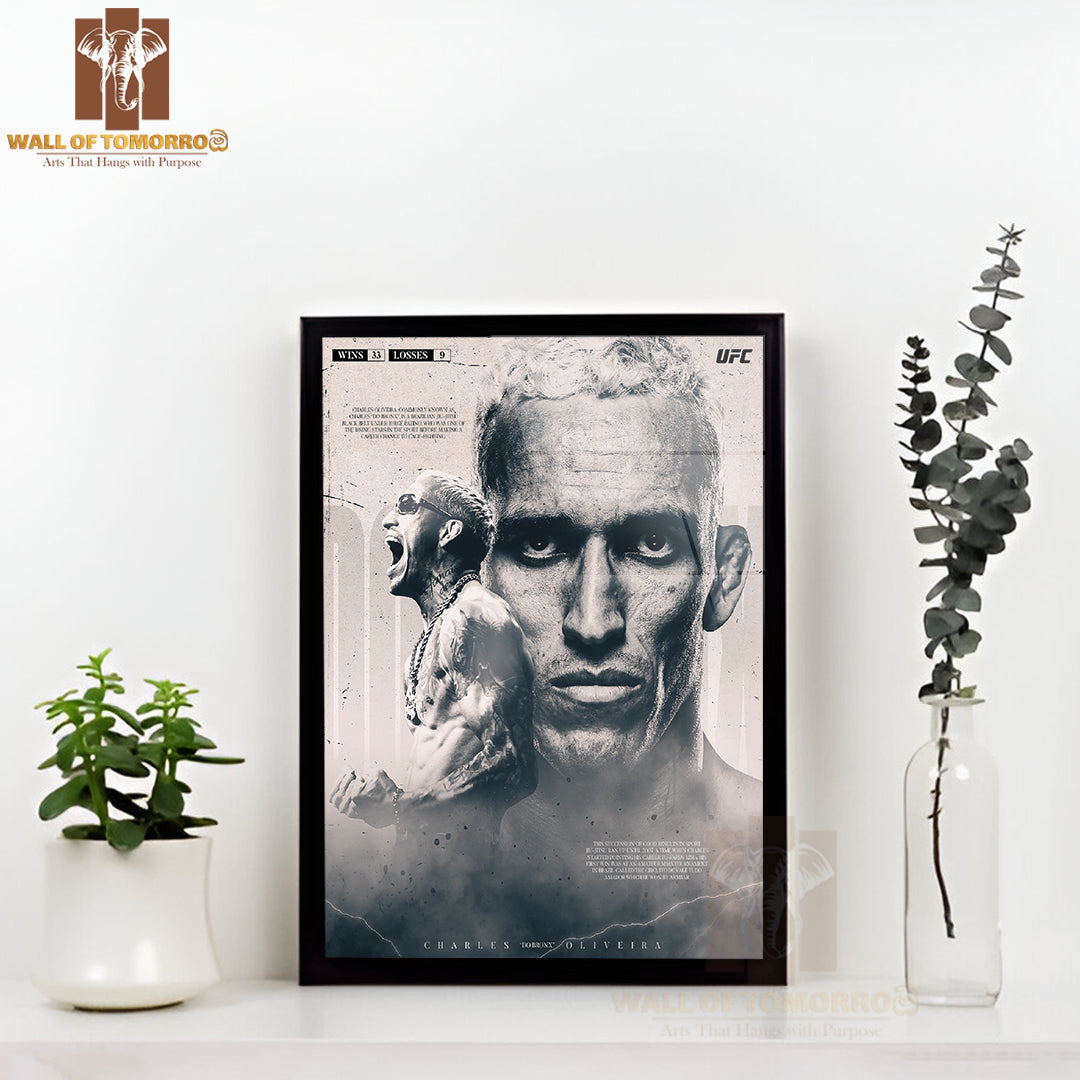 Charles Fighter Poses Sports High Quality Glass Frame Wall Décor