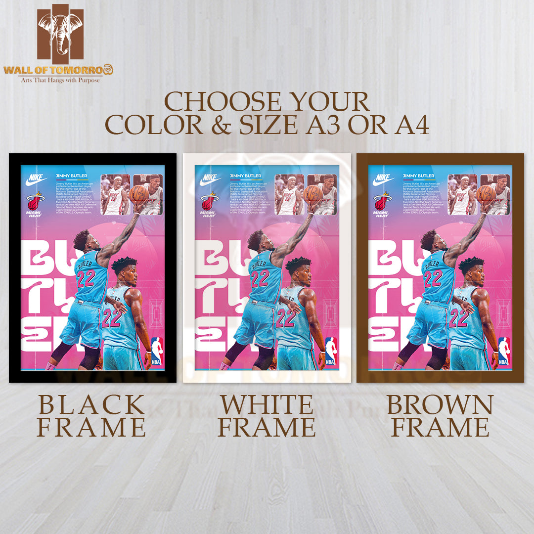 Famous Basketball Team Player Miami in Action Sports High Quality Glass Frame Wall Décor