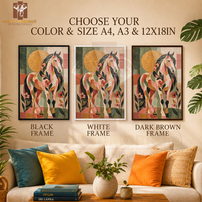 Horse Painting Animals High Quality Glass Frame Wall Décor in Sri Lanka