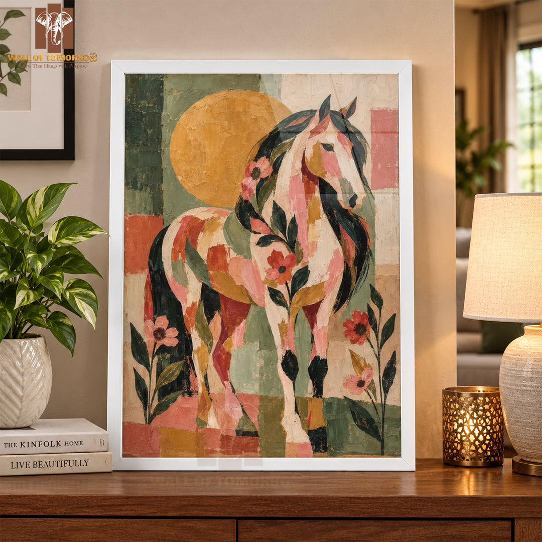 Horse Painting Animals High Quality Glass Frame Wall Décor in Sri Lanka