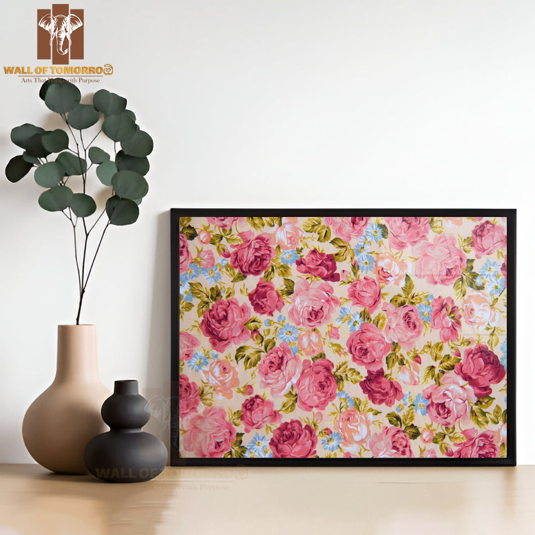 Rose Fragment of Colorful Retro Tapestry High Quality Unframed Poster Print & Waterproof Poster Print Wall Décor