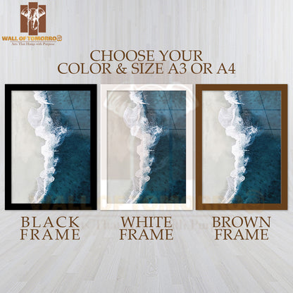 Crashing Sea Waves High Quality Glass Frame Wall Décor