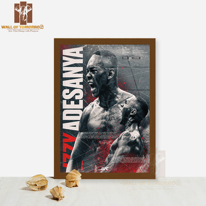 Adesanya Striking UFC Promotional Sports High Quality Glass Frame Wall Décor