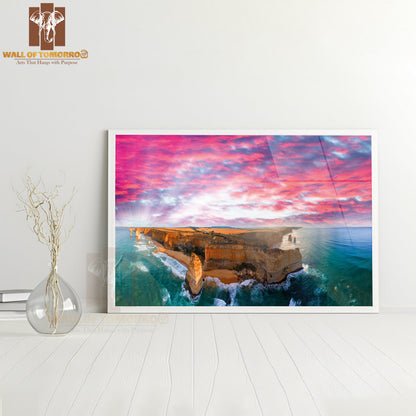 View Of Great Ocean Road Coastline at Sunset, Australia High Quality Unframed Poster Print & Waterproof Poster Print Wall Décor