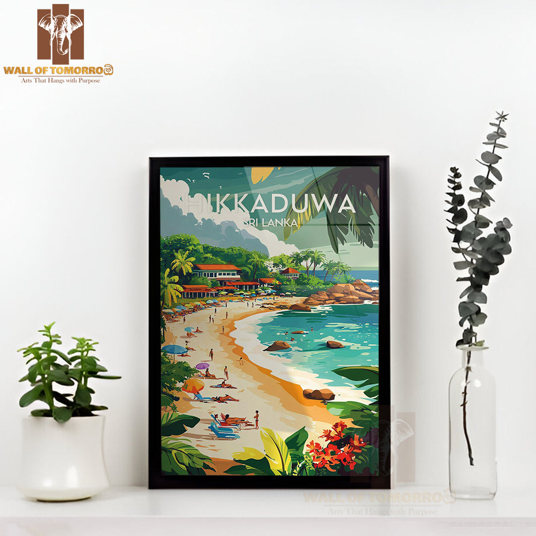 Hikkaduwa - Sri Lanka Travel High Quality Glass Frame Wall Décor