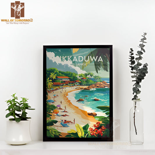 Hikkaduwa - Sri Lanka Travel High Quality Glass Frame Wall Décor