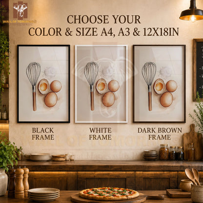 Eggs with Beater Kitchen & Restaurant High Quality Glass Frame Wall Décors in Sri Lanka