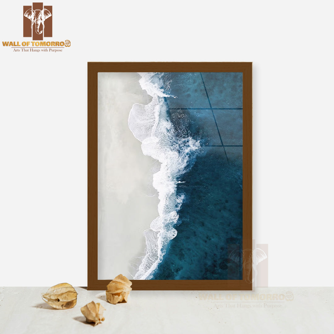 Crashing Sea Waves High Quality Glass Frame Wall Décor