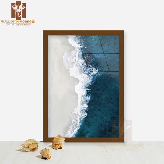 Crashing Sea Waves High Quality Glass Frame Wall Décor