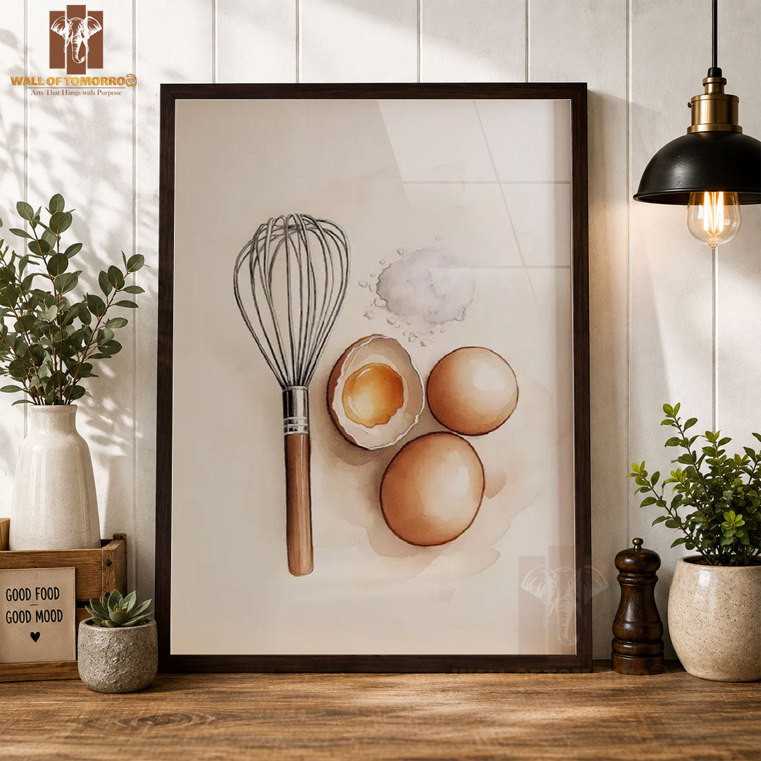 Eggs with Beater Kitchen & Restaurant High Quality Glass Frame Wall Décors in Sri Lanka