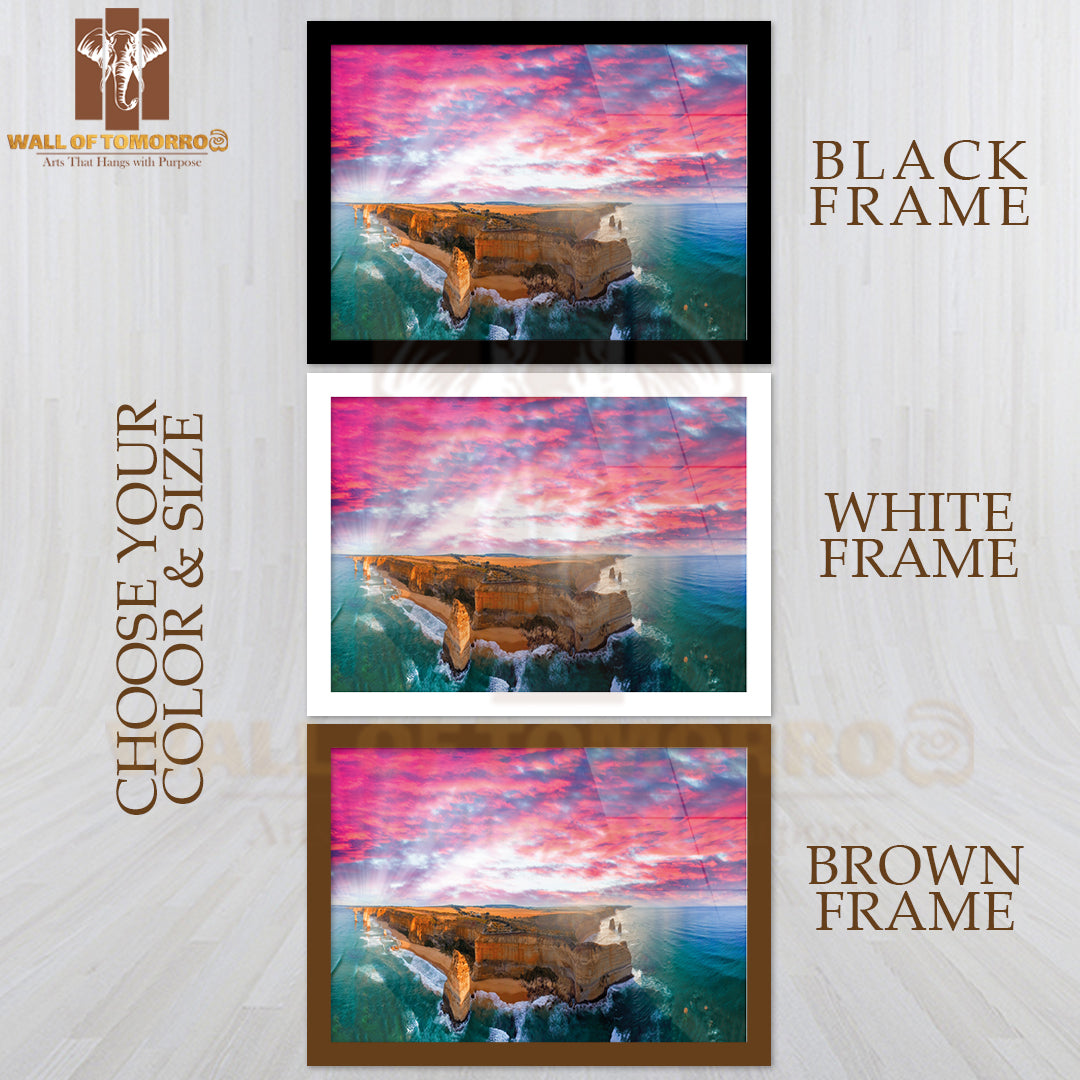 View Of Great Ocean Road Coastline at Sunset, Australia High Quality Unframed Poster Print & Waterproof Poster Print Wall Décor