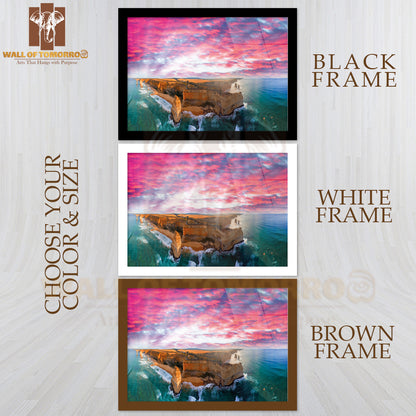 View Of Great Ocean Road Coastline at Sunset, Australia High Quality Unframed Poster Print & Waterproof Poster Print Wall Décor