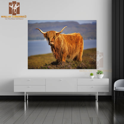 Highland Cow Standing Photograph High Quality Unframed Poster Print & Waterproof Poster Print Wall Décor