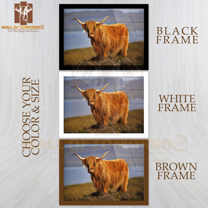 Highland Cow Standing Photograph High Quality Unframed Poster Print & Waterproof Poster Print Wall Décor