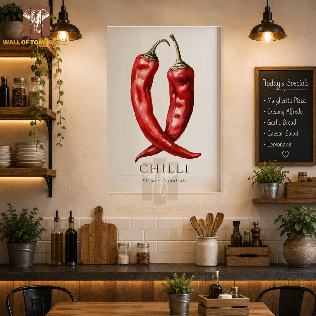 Chili Kitchen Botanicals Kitchen & Restaurant High Quality Unframed Poster Print & Waterproof Poster Print Wall Décor in Sri Lanka