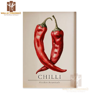 Chili Kitchen Botanicals Kitchen & Restaurant High Quality Unframed Poster Print & Waterproof Poster Print Wall Décor in Sri Lanka