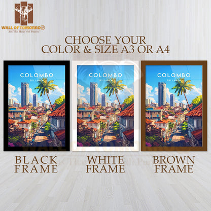 Colombo Travel Print - Sri Lanka Asia High Quality Glass Frame Wall Décor