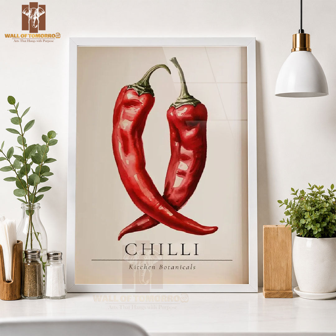 Chili Kitchen Botanicals Kitchen & Restaurant High Quality Glass Frame Wall Décors in Sri Lanka