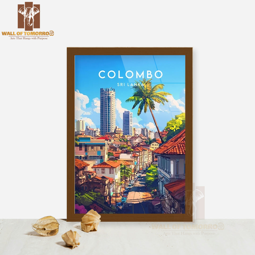 Colombo Travel Print - Sri Lanka Asia High Quality Glass Frame Wall Décor