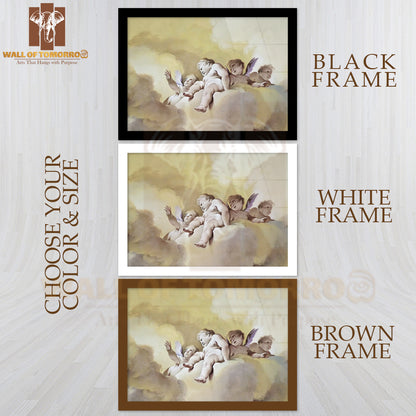 A Great Fresco of Some Angels High Quality Glass Frame Wall Décor