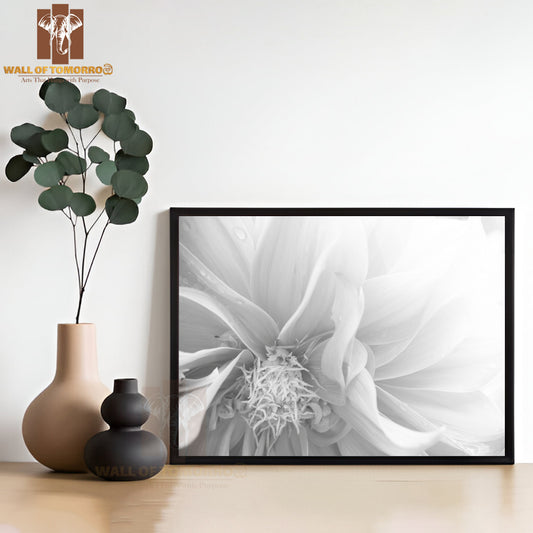 Petal Flower B&W Macro Photograph High Quality Unframed Poster Print & Waterproof Poster Print Wall Décor