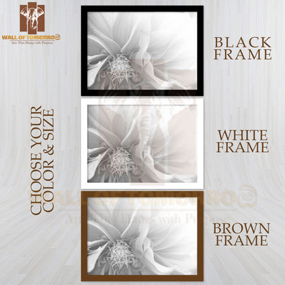 Petal Flower B&W Macro Photograph High Quality Unframed Poster Print & Waterproof Poster Print Wall Décor