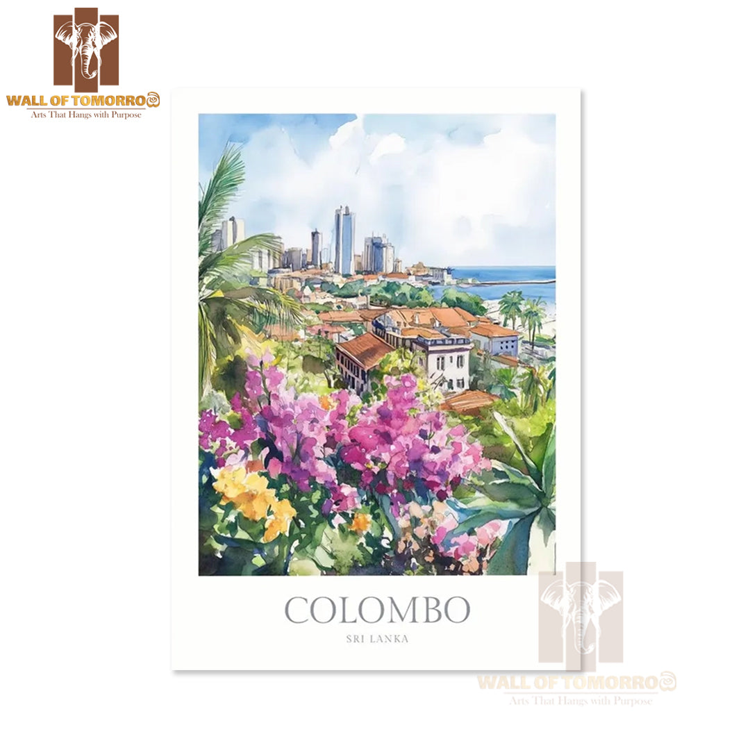 Colombo Sri Lanka Watercolor Travel High Quality Unframed Poster Print & Waterproof Poster Print Wall Décor