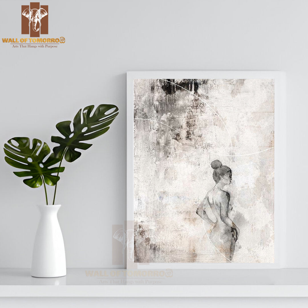 Watercolor Women Lines High Quality Glass Frame Wall Décor